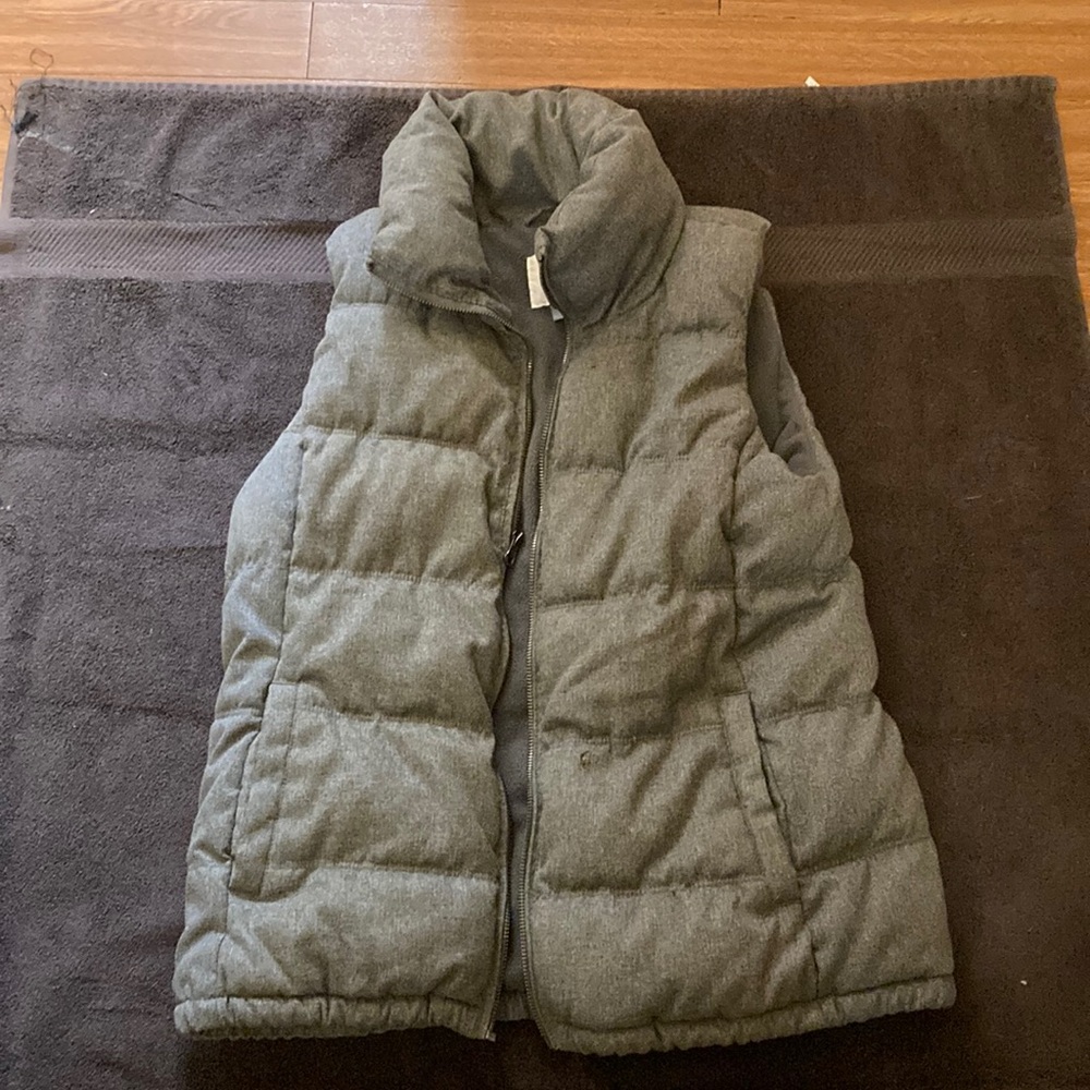 Gray puffer vest by Old Navy.